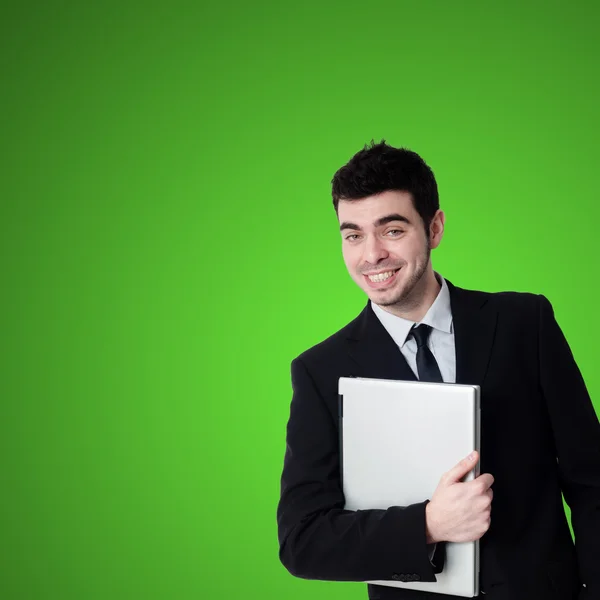 Zakenman met laptop — Stockfoto