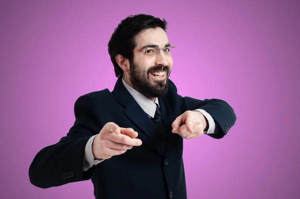 Success business man pointing — Stock Photo, Image