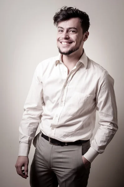 Stylish modern guy with white shirt — Stock Photo, Image