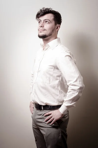 Stylish modern guy with white shirt — Stock Photo, Image