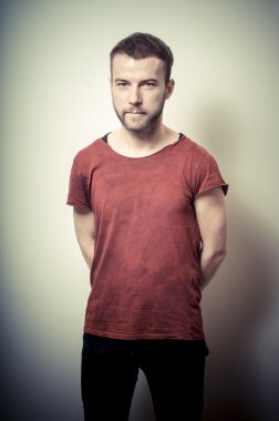 Vintage moda adam portresi