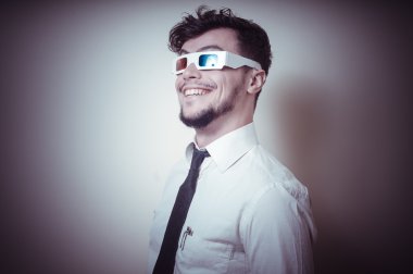 3d gözlük ile işadamı