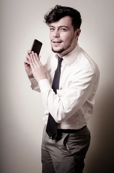Stijlvolle zakenman aan de telefoon — Stockfoto