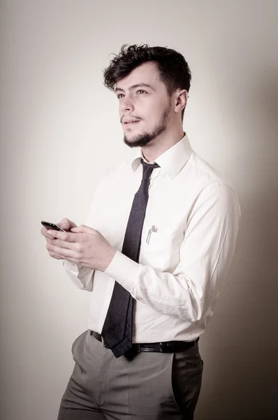 Homem de negócios elegante no telefone — Fotografia de Stock