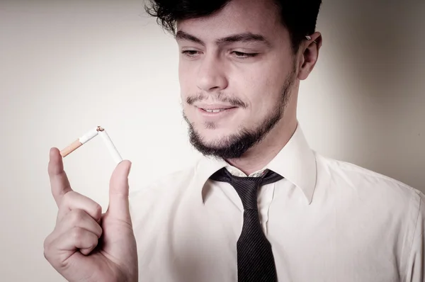 Podnikatel přestat kouřit — Stock fotografie