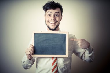 işadamı ile boş yazı tahtası