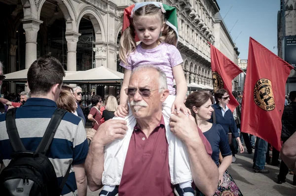 April 25 2013 celebration of liberation in Milan — Stock Photo, Image