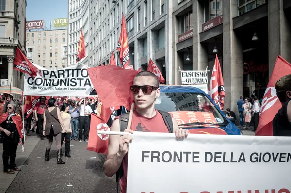 25 de abril 2013 Celebración de la liberación en Milán — Foto de Stock