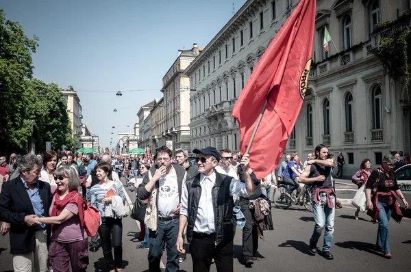 25 kwietnia 2013 r. obchody wyzwolenia w Mediolanie — Zdjęcie stockowe
