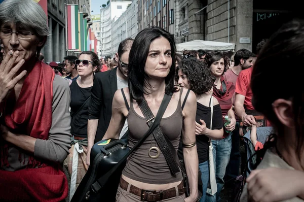April 25 2013 celebration of liberation in Milan — Stock Photo, Image