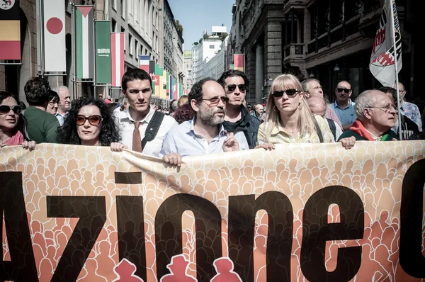 April 25 2013 celebration of liberation in Milan — Stock Photo, Image