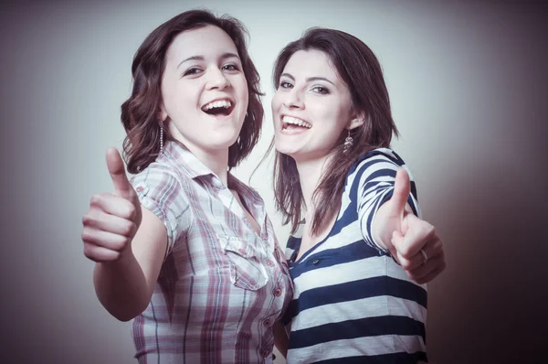 Two positive young women — Stock Photo, Image