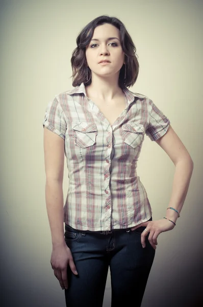 Young woman with blouse posing — Stock Photo, Image