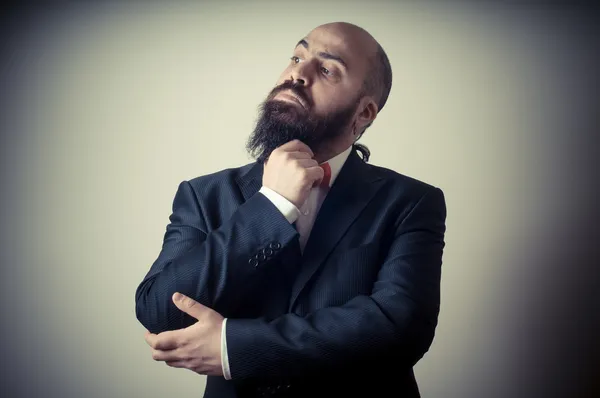 Engraçado homem barbudo elegante — Fotografia de Stock