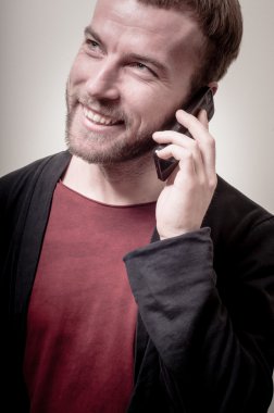 telefon şık hipster adam