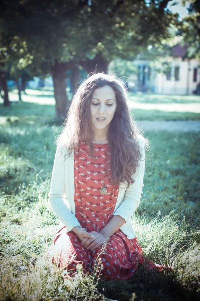 Östliche Hipster Vintage Frau — Stockfoto