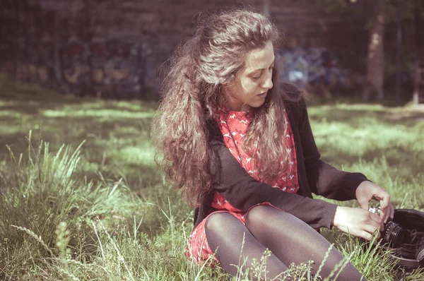 Östliche Hipster Vintage Frau — Stockfoto