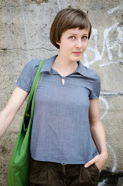 Young beautiful hipster woman — Stock Photo, Image