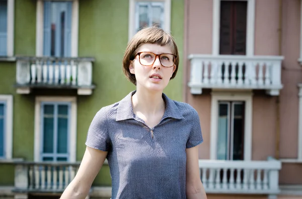 Young beautiful hipster woman — Stock Photo, Image