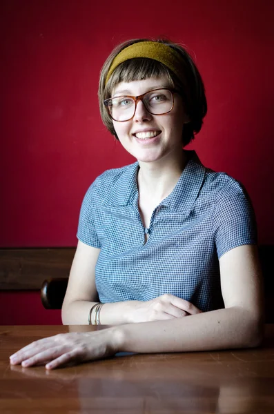 Young beautiful hipster woman — Stock Photo, Image