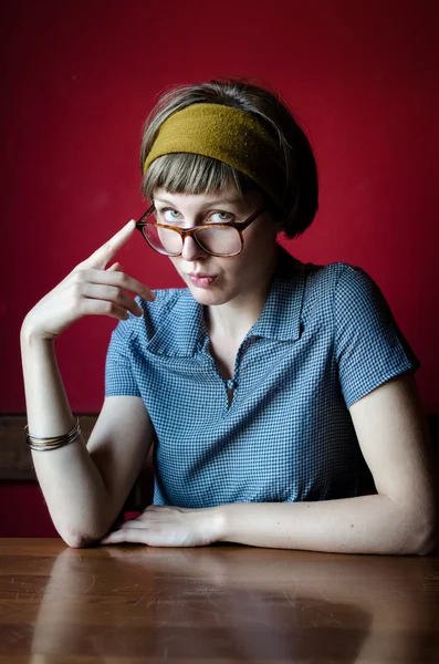 Young beautiful hipster woman — Stock Photo, Image