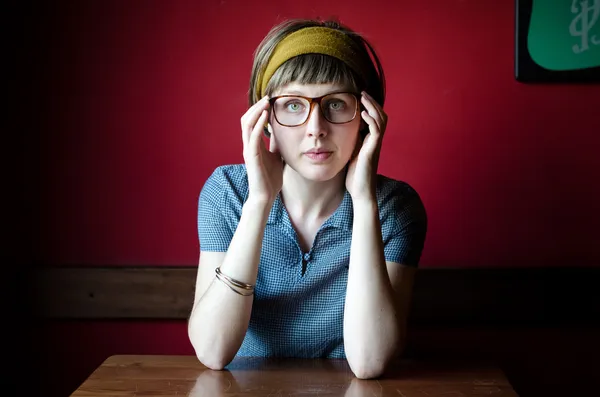 Young beautiful hipster woman — Stock Photo, Image