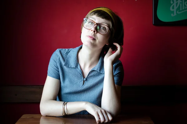 Young beautiful hipster woman — Stock Photo, Image