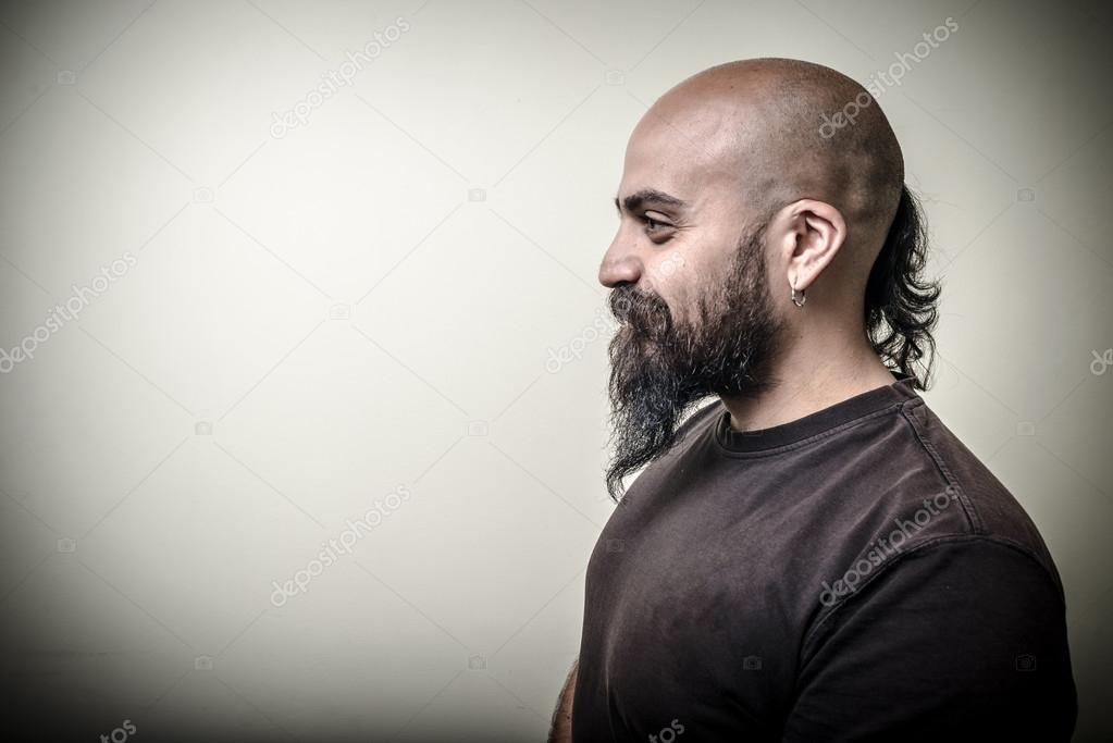 Profile bearded man