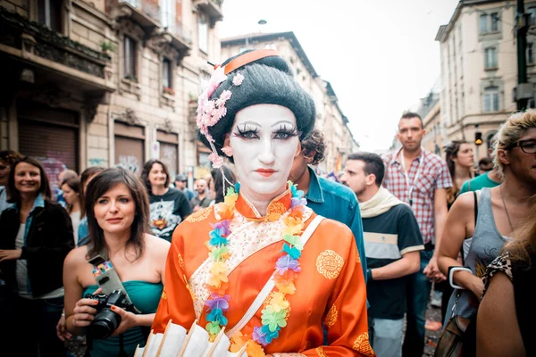 Парад гей-прайдов в Милане 29 июня 2013 года — стоковое фото