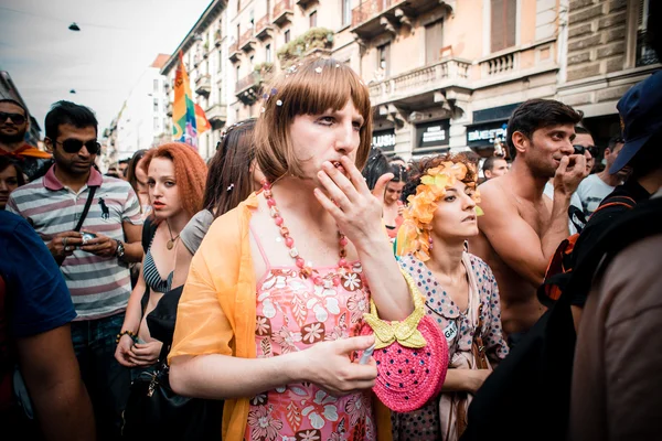 Gay Pride parade in Milan on June, 29 2013 — Stock Photo, Image