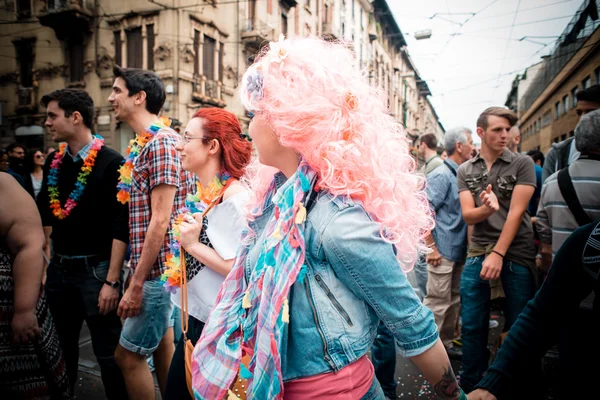 Gay παρέλαση υπερηφάνειας στο Μιλάνο στις 29 Ιουνίου 2013 — Φωτογραφία Αρχείου