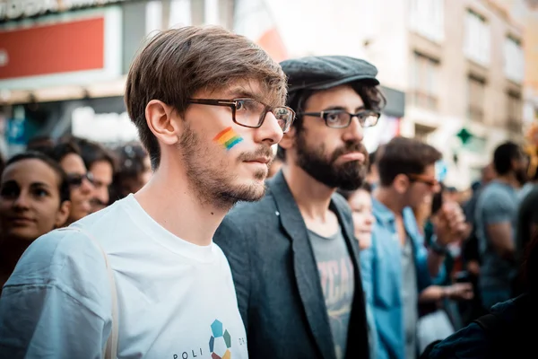 Gay Pride parade in Milan on June, 29 2013 — Stock Photo, Image