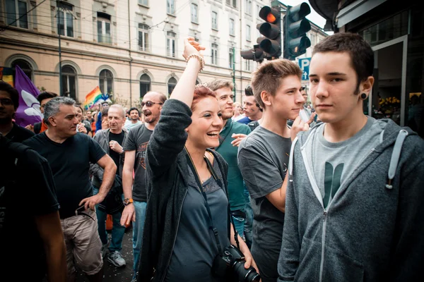 同性恋骄傲游行在米兰在 2013 年 6 月 29 日 — 图库照片