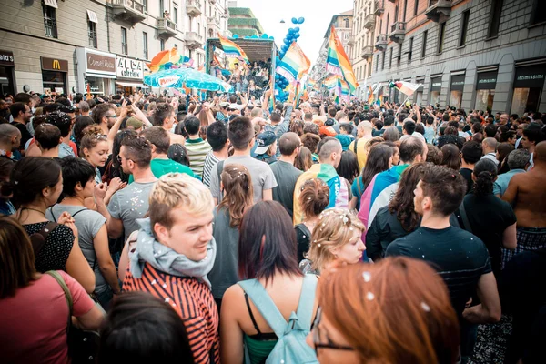 Pochod gay pride v Miláně v červnu, 29 2013 — Stock fotografie