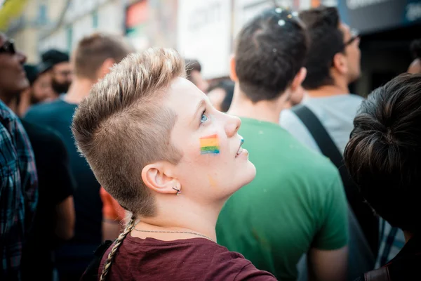 Pochod gay pride v Miláně v červnu, 29 2013 — Stock fotografie