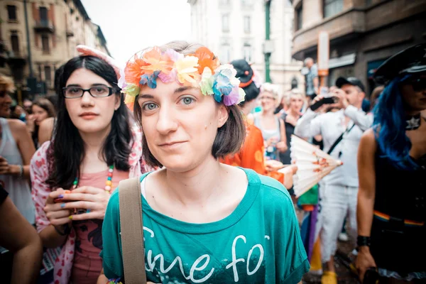 Gay Pride parade in Milan on June, 29 2013 — Stock Photo, Image