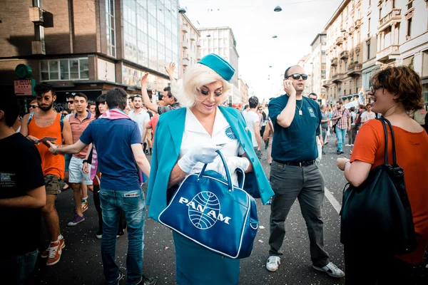 Parada dumy gejowskiej w Mediolanie na 29 czerwca 2013 r. — Zdjęcie stockowe