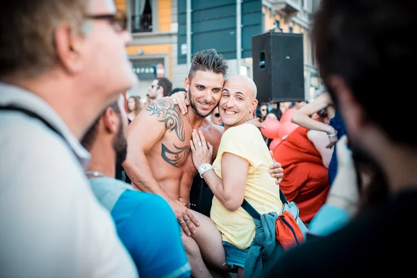 Pochod gay pride v Miláně v červnu, 29 2013 — Stock fotografie
