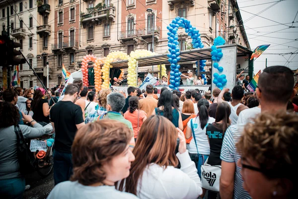 Pochod gay pride v Miláně v červnu, 29 2013 — Stock fotografie