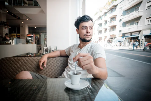 Young stylish man drinking coffee — Stock Photo, Image