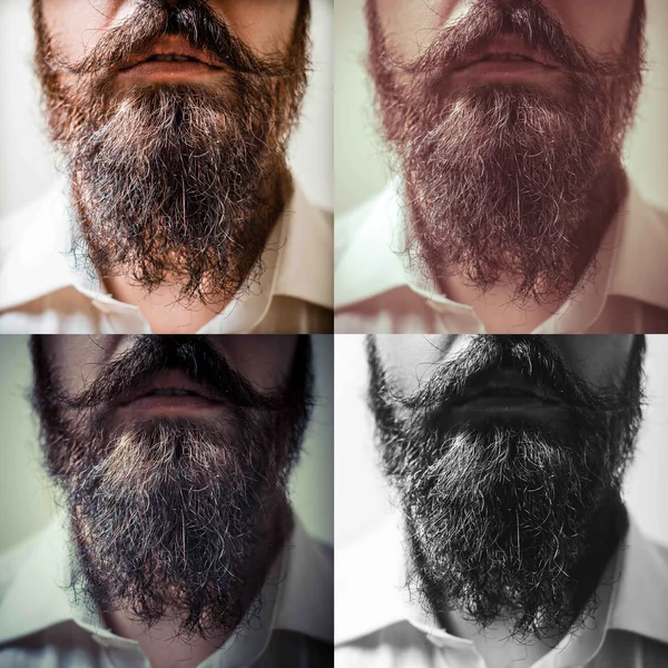 Composizione di primo piano di barba lunga e baffi — Foto Stock