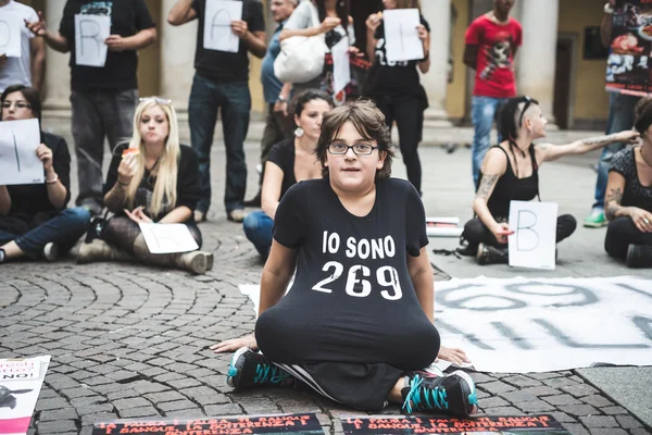269 leven manifestatie in Milaan op 26 september 2013 — Stockfoto