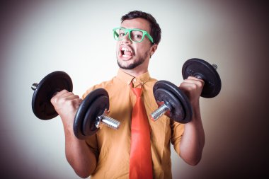 komik crazy genç adam halter