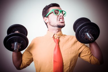 komik crazy genç adam halter