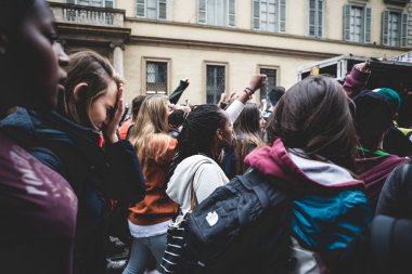 Milan öğrenciler tezahürü 4 Ekim 2013 tarihinde