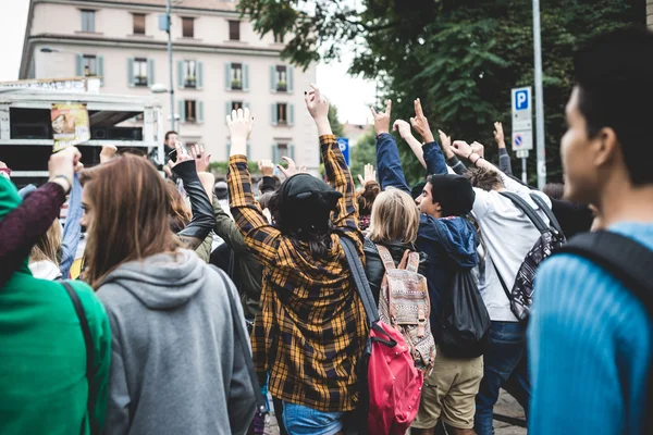 Milan studenter manifestation på oktober, 4 2013 — Stockfoto