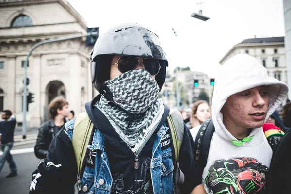 Manifestacja studentów Mediolan 4 października 2013 r. — Zdjęcie stockowe