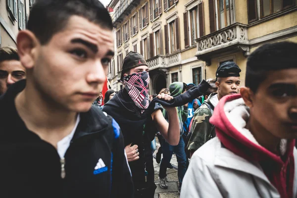 Milan studenti manifestaci na říjen, 4 2013 — Stock fotografie