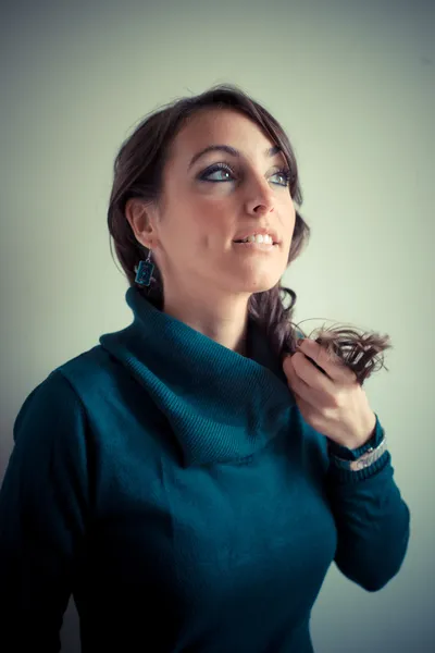 Beautiful woman with turtleneck autumn — Stock Photo, Image