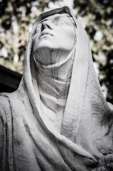Страшная статуя кладбища — стоковое фото